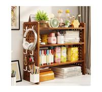 YFAURNDE Etagere De Bureau，Etagere A Poser sur Meuble，Rangement Multicouche, IdéAl pour Organiser Son Bureau à La Maison, dans Les RéSidences éTudiantes Et Au Bureau.(Brown,50 * 20 * 56CM)