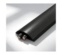 YFAURNDE Goulotte, Protege Cable Sol, Fabriqué en Alliage d'Aluminium, Il Convient à Divers CâBles d'alimentation dans Les Habitations, Les Bureaux et Les EntrepôTs.(Black,No. 5-1m)