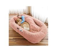 YFAURNDE Lit Humain-Chien,Lit pour Chien Humain Chaud Et Confortable,orthopédique, Grand et Confortable, en Forme de Pouf(Pink)