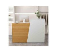 YFAURNDE Petites Réceptions, Comptoir D’Accueil Commercial, Caissier Réception Comptoir, Compartiment de Rangement Pratique, hôtel, Salon de beauté, caissier de vêtements(Wood,Left_100CM/39.4IN)