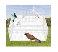YFAURNDE Piège a Moineaux,Cage à Poules avec 4 entrées à Sens Unique,Protection des Cultures agricoles, avec entrée à Sens Unique for Attraper Les Pigeons(White,100 * 60cm)