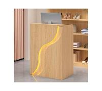 YFAURNDE Stands de réception, comptoirs de magasins, Comptoir Accueil de Bbureau, pour réception d'entreprise/Salon de thé/Magasin de vêtements/Salon de beauté(Light Walnut,60cm)