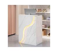 YFAURNDE Stands de réception, comptoirs de magasins, Comptoir Accueil de Bbureau, pour réception d'entreprise/Salon de thé/Magasin de vêtements/Salon de beauté(White Stone Grain,100cm)