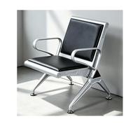 YFAURNDE Table avec Chaise, SièGes de Salle d'Attente, Capacité de 120 kg | Il Est Livré Avec Des Coussins d'Assise et de Dossier Noirs Ainsi Que Des Accoudoirs(65x65x78cm/25.6x25.6x90.7in)