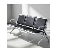 YFAURNDE Table avec Chaise, SièGes de Salle d'Attente, Capacité de 120 kg | Il Est Livré Avec Des Coussins d'Assise et de Dossier Noirs Ainsi Que Des Accoudoirs(175x65x78cm/68.9x25.6x90.7in)