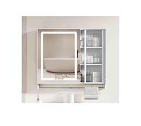 YFAURNDE Toilette Miroir avec éclairage,Meuble Mural Toilette Rangement,Meuble de Salle de Bain avec Miroir, Durable/Pas Facile à déformer/Robuste et Durable/Beau et élégant(White,80cm/31.5in)