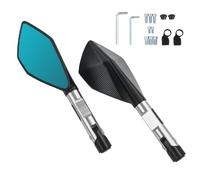 YFBH Rétroviseur Latéral De Moto pour Yamaha XVS950 XV1900 XVS1300 FZ8 FZ1 FZ-6 R, Montage sur Guidon Rotatif, Miroir Convexe Champ Vision Mirror(Argent)