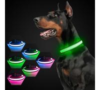 YFbrite Collier pour chien à 7 modes clignotants, rechargeable par USB, multicolore, taille réglable, collier clignotant pour la sécurité du chien (taille M, multicolore)