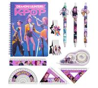 YFCHOTI Ensemble de papeterie scolaire Pop coréenne pour filles, stylo à encre correcteur, règle, cahier, marque-pages magnétiques avec motif anime Hunter-Style, fournitures scolaires, accessoires