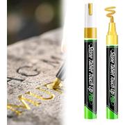 YFCJYBF Lot de 2 marqueurs de pierre tombale dorés - Stylo de retouche de pierre tombale pour restaurer les inscriptions tombales décolorées - Crayon de couleur durable (doré)