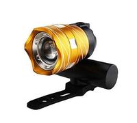 YFCTLM Lumière de vélos 3000lm T6 LED USB Ligne Feu arrière 3 Modes réglable vélo léger Batterie Rechargeable zoomables Avant vélo Phare Lampe (Color : Golden)