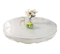 YFDC Nappe Ronde Transparente PVC Nappe Imperméable en Verre Souple Transparent Nappe Ronde Motif De Cuisine Huile Table Couverture (Transparent,Diameter 80cm)