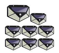 YFDGD 1/2/4/6/8/10 Pièces Lampe Solaire Extérieure Étanche 100 LED Appliques Solaires Capteur De Mouvement Solaire Alimenté Réverbère For Jardin Haute Luminosité(8PCS Solar Light)