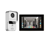 YFDGD 7/10 Pouces Vidéo Sonnette WiFi Extérieur Porte Cloche Étanche IP65 Interphone Maison Intelligente sans Fil Téléphone Caméra Affichage Clair Protection Contre Intempéries(Type A 7 inch)