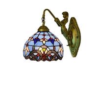 YFDGD Abat-jour En Verre Teinté, Support De Sirène, Style Baroque, Tiffany, Rétro, Applique Murale For Bar, Couloir, Décoration De Maison, Luminaires(J dia20cm)