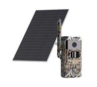 YFDGD Caméra Faune Sauvage Caméra De Chasse À Énergie Solaire 4G 2K, Images 14mp, Vision Nocturne IR, Étanche IP66, for La Surveillance Faune Surveillance Fiable Précise(4G Trail Cam)