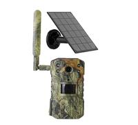 YFDGD Caméra Faune Sauvage Caméra De Chasse Solaire 4MP 4G, Étanche À 20M, Détection Mouvement PIR, Suivi La Faune en Plein Air avec Vision Nocturne 30M Surveillance Fiable Précise(4G Add 128GB)