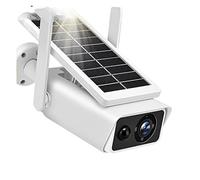 YFDGD Caméra Solaire 4MP WiFi Vision Nocturne extérieure Protection de sécurité CCTV Surveillance vidéo sans Fil détection PIR caméras à balles Utilisation Facile(4MP No Battery 128GB)