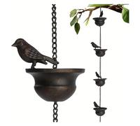 YFDGD Chaîne De Pluie d'oiseaux, 1 Pièce, Avant-Toit De Patio Extérieur, Décoration De Carillon Éolien, Décoration Extérieure, Décoration De Chambre, Art Mural Simple Jardin Décoratif(8 Little Birds)