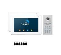 YFDGD Interphone Vidéo Smart 10 Pouces Moniteur À Écran Tactile avec Sonnette Extérieure 1080P Clavier Code RFID Affichage Clair Protection Contre Intempéries(P218S1M121W2-86)