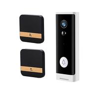 YFDGD Interphone Visuel Intelligent De Caméra Sonnette WiFi avec La Vision Nocturne sans Fil Sécurité À Maison Carillon Affichage Clair Protection Contre Intempéries(Option 2 White)