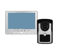YFDGD Interphone Visuel Sonnette 7'' Couleur Filaire Système De Visiophone Moniteur Intérieur Caméra IR Extérieure Affichage Clair Protection Contre Intempéries(White1TO1)