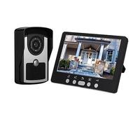 YFDGD Interphone Visuel Sonnette 7'' Couleur Filaire Système De Visiophone Moniteur Intérieur Caméra IR Extérieure Affichage Clair Protection Contre Intempéries(Black1 to 1)