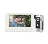 YFDGD Interphone Visuel Sonnette 7 Pouces Filaire Visiophone Système Intérieur Moniteur Extérieur Étanche IR Caméra Support Déverrouiller Affichage Clair Protection Contre Intempéries(1Camera v 1LCD)