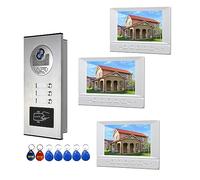 YFDGD Kits De Téléphone Porte D'interphone Bâtiment Vidéo D'appartement Système Multi-Boutons for 2-12 Unités Affichage Clair Protection Contre Intempéries(B KIT)