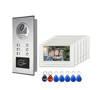 YFDGD Kits De Téléphone Porte D'interphone Bâtiment Vidéo D'appartement Système Multi-Boutons for 2-12 Unités Affichage Clair Protection Contre Intempéries(D KIT)