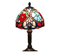 YFDGD Lampe De Table LED De Style Tiffany, Lumières Décoratives Rétro Méditerranéennes, Abat-jour En Verre De Couleur E27 For Table De Chevet, Chambre À Coucher, Café(J)