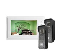 YFDGD Système D'interphone Vidéo 7 Pouces for La Maison Porte Téléphone Sonnette Caméra Multiple Villa Appartement Étanche Affichage Clair Protection Contre Intempéries(1 Monitor 2 Panels)