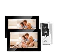 YFDGD Système D'interphone Vidéo Filaire Couleur 7 Pouces, Caméra Visuel, Sonnette, Kits for Maison, Villa, Appartement Affichage Clair Protection Contre Intempéries(M72T-1V2)