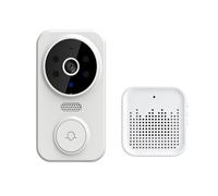 YFDGD Tuya - Sonnette sans Fil M8 Populaire, Caméra 1080 HD, Carillon Annulaire, Vidéo WiFi, Interphone Intelligent Affichage Clair Protection Contre Intempéries(White)
