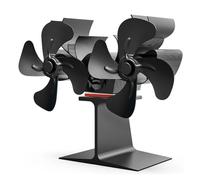 YFDGD Ventilateur Brûleur Bûches Ventilateur De Poêle À Bois Alimenté Par La Chaleur Cheminée Double Tête Brûleurs Bûches Combustion Du Silencieux Circulation Écologique Efficace