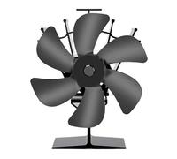 YFDGD Ventilateur Brûleur Bûches Ventilateur De Poêle À Chaleur Eco Silencieux Noir 6 Pales Brûleur Bois Bûche Cheminée Hiver Plus Chaud Maison Distribution Efficace(Stove Fan)