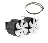 YFDGD Ventilateur Brûleur Bûches Ventilateur De Poêle Alimenté Par La Chaleur 12 Pales Débit D'air Plus Important À Bois Écologique Et Efficace(Silver)