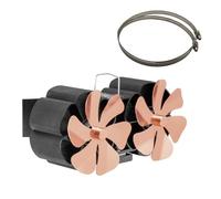 YFDGD Ventilateur Brûleur Bûches Ventilateur De Poêle Alimenté Par La Chaleur 12 Pales Débit D'air Plus Important À Bois Écologique Et Efficace(Brown)
