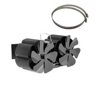 YFDGD Ventilateur Brûleur Bûches Ventilateur De Poêle Alimenté Par La Chaleur 12 Pales Débit D'air Plus Important À Bois Écologique Et Efficace(Black)