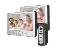 YFDGD Visiophone Filaire 7 Pouces, Interphone Vidéo, Sonnette, Système D'interphone for Maison Et Appartement, Caméra De Porte IR Affichage Clair Protection Contre Intempéries(A KIT)