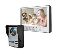 YFDGD Visiophone Filaire 7 Pouces, Interphone Vidéo, Sonnette, Système D'interphone for Maison Et Appartement, Caméra De Porte IR Affichage Clair Protection Contre Intempéries(C KIT)