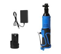 YFDGD Visseuse Percussion Clé Électrique Sans Fil 18V, 100nm, À Cliquet À Angle Droit, Impact, Rechargeable, 3/8 Pouces, Ensemble D'outils De Réparation Automobile, Clé D'angle(Blue 1 Battery)