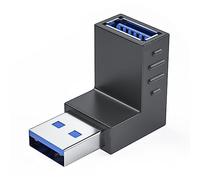 Yfenglhiry Adaptateur USB 3.0 mâle vers femelle coude à 90° USB 3.0 rapide - Convertisseur de connecteur droit vers le haut vers le bas gauche et droite - Rallonge horizontale gauche et USB mâle vers