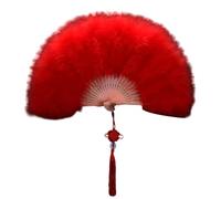 Yfenglhiry Éventail à plumes pliable et décoratif portable pour femme, accessoire de costume vintage années 1920, éventail de mariage