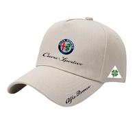 YFFTHREE Voiture Casquette de Baseball, pour Alfa Romeo 4C Spider Anti-Soleil Coton Baseball Cap, Casquette de Baseball Réglable Unisexe Ajustable Casquette Automobile,Beige