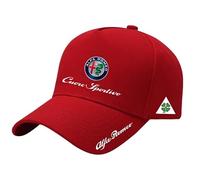 YFFTHREE Voiture Casquette de Baseball, pour Alfa Romeo 4C Spider Anti-Soleil Coton Baseball Cap, Casquette de Baseball Réglable Unisexe Ajustable Casquette Automobile,Red