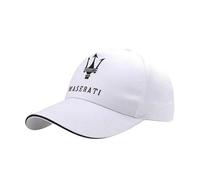 YFFTHREE Voiture Casquette de Baseball, pour Maserati Grecale Anti-Soleil Coton Baseball Cap, Casquette de Baseball Réglable Unisexe Ajustable Casquette Automobile,White