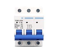 YFHGULBTK Mini-disjoncteur tripolaire AC MCB TOB1-63 Type C 230/400 V~ 50 Hz/60 Hz 3 A, 6 A, 10 A, 16 A, 20 A, 25 A, 32 A, 40 A, A, 63 A, 1 pièce(3P 20A)