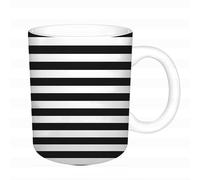 YFHJV Mug porcelaine fine Mug Tasses de 11 oz 330ml,Motif rayé sans couture. Fond noir et blanc,amis,frères et soeurs imprimer Tasse de café exquis CadeauEnsemble