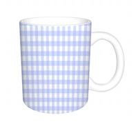 YFHJV Mug porcelaine fine Mug Tasses de 11 oz 330ml,Tissu à carreaux violet à carreaux carrés, motif sans couture, texture de fond,amis,frères et soeurs imprimer Tasse de café exquis CadeauEnsemble